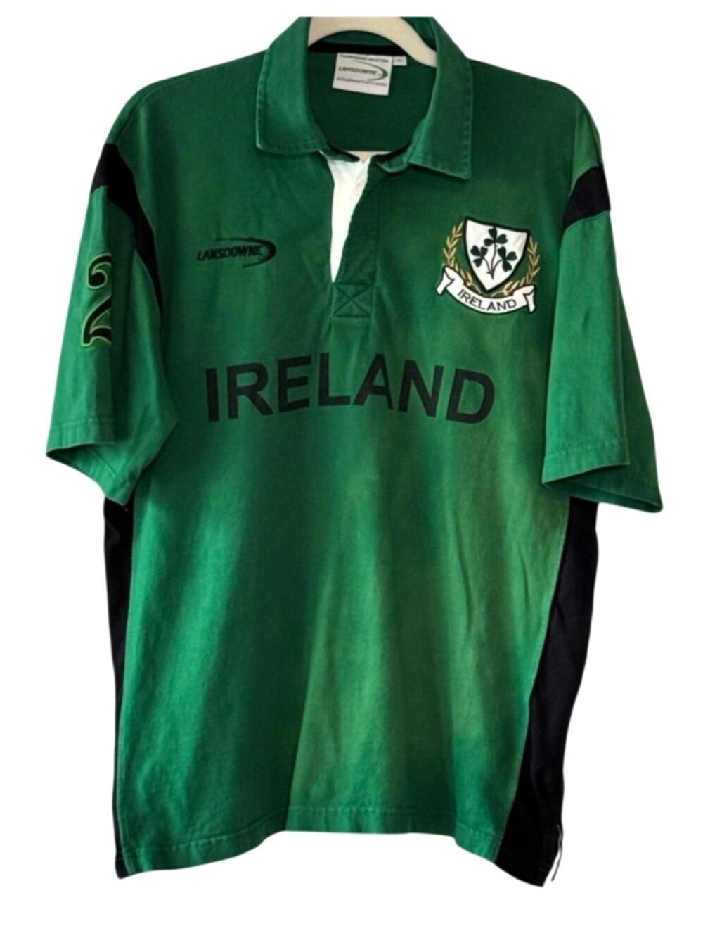Vintage Lansdowne Collection Ireland Rugby Shirt Men's Large Green Polo